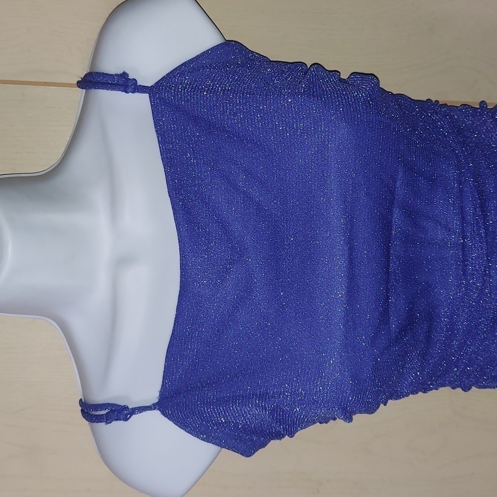 City Vibe Ruched Foiled Mesh Flounce Hem Dress - Picture 2 of 8